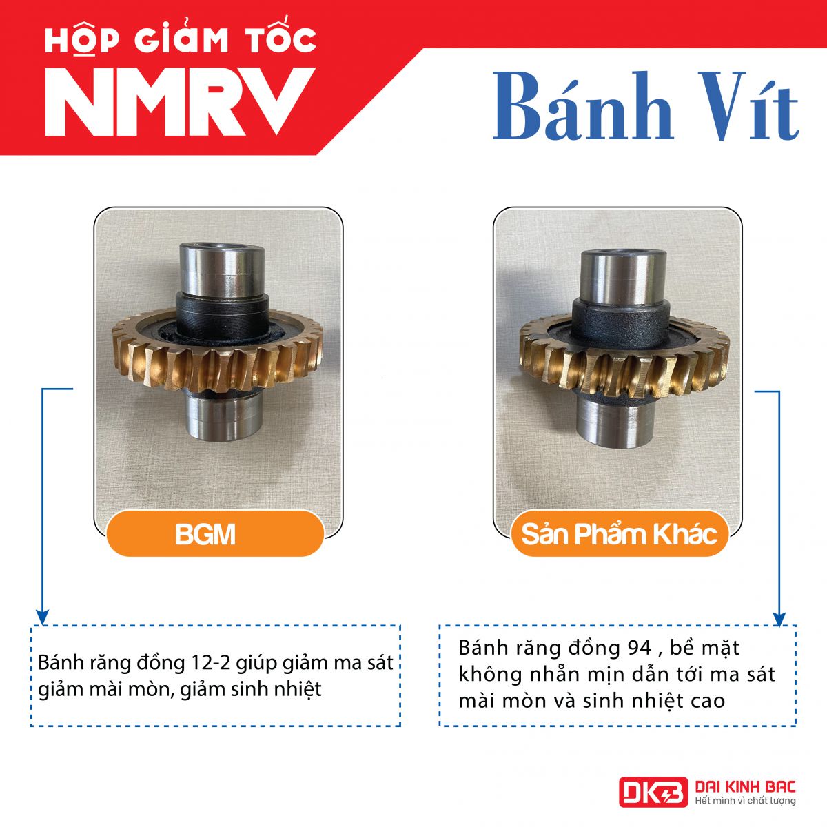 ưu điểm bánh vít 12-2 hộp số NMRV 040 BGM