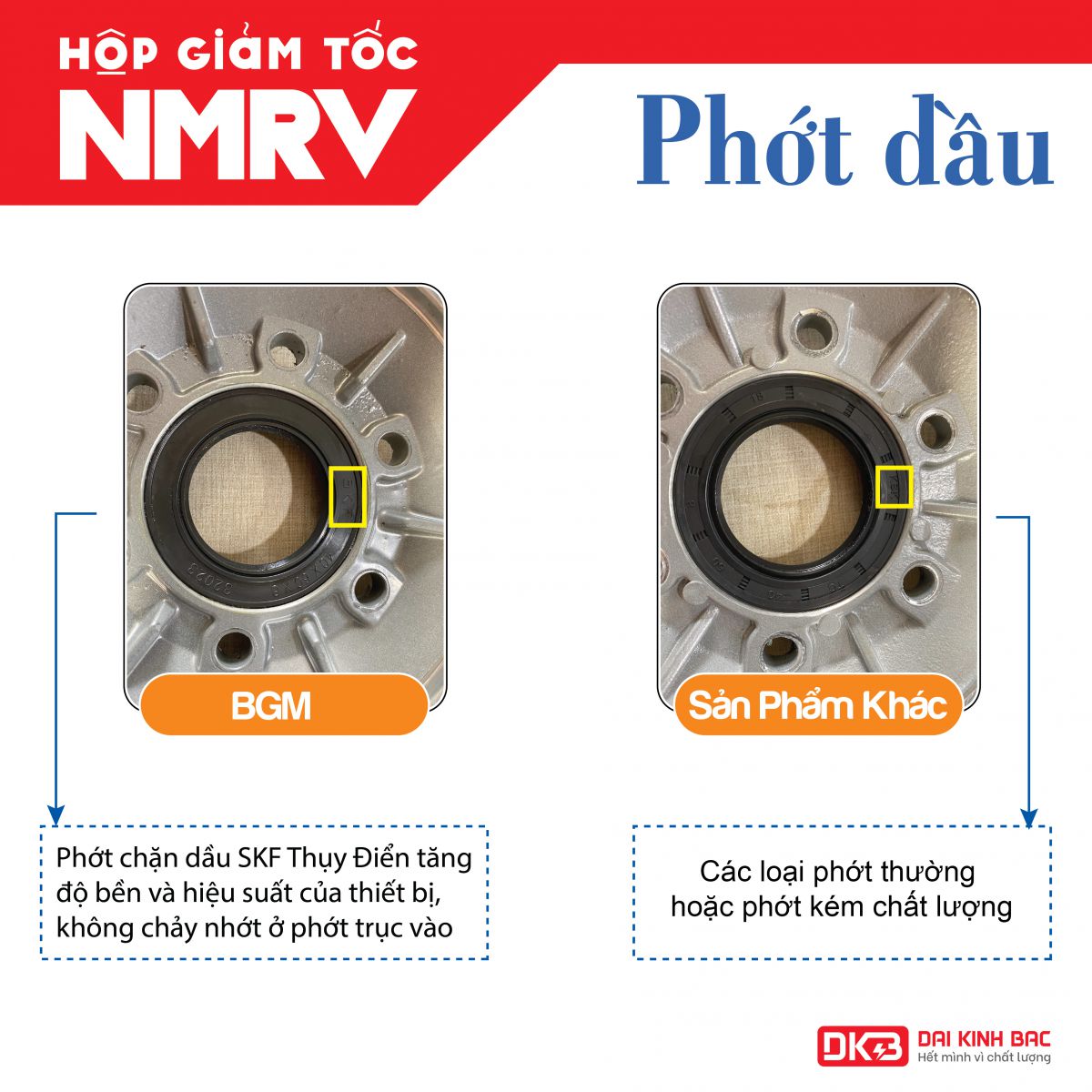 Ưu điểm phớt BGM cao cấp NMRV 050