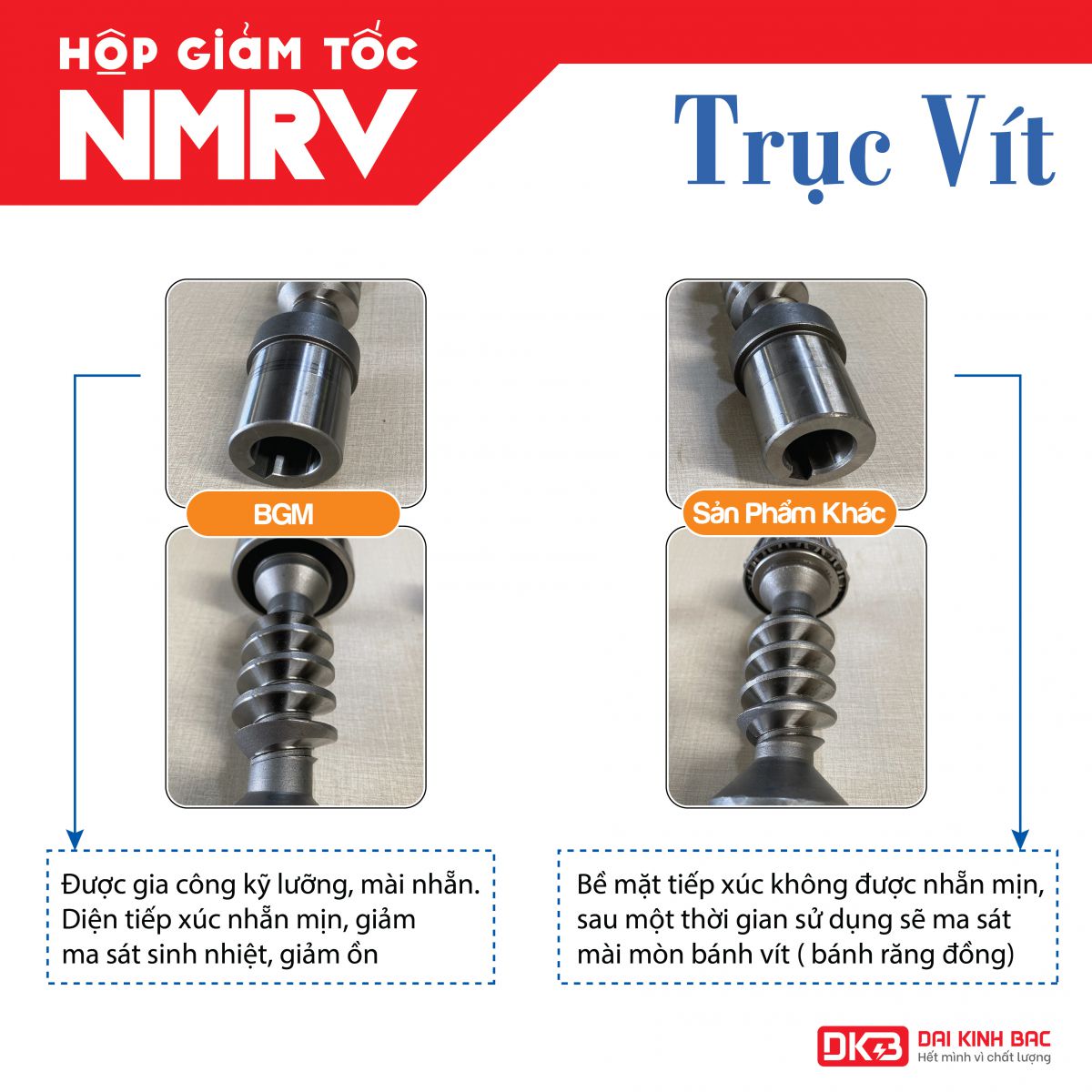 ưu điểm trục vít hộp số NMRV 040 cao cấp