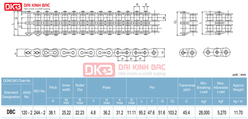 Xích Công Nghiệp DBC 120-2