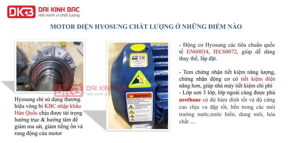ưu điểm motor điện hyosung hàn quốc 1.1kw