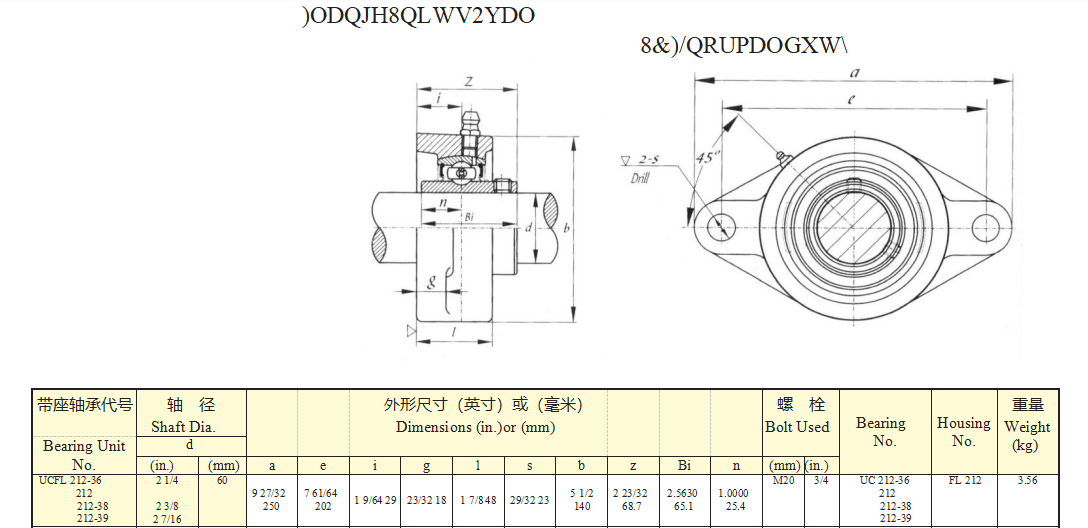 bản vẽ gối đỡ ucfl 212 