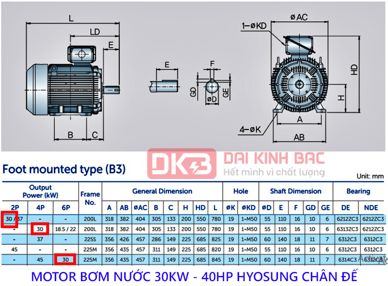 ban ve motor bom nuoc hyosung 30kw chan de