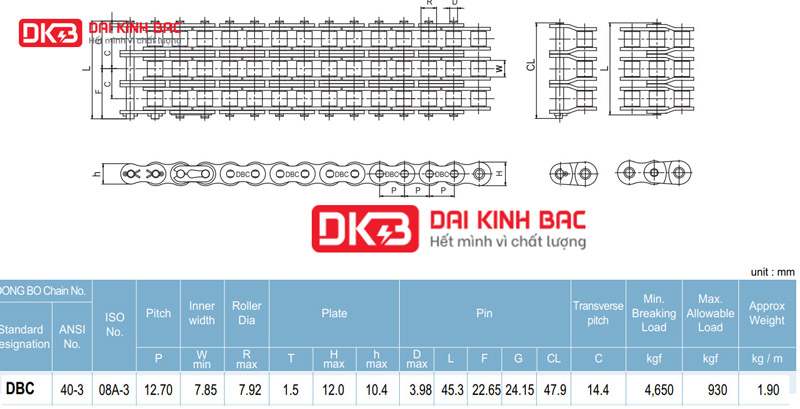 Xích Công Nghiệp DBC 40-3