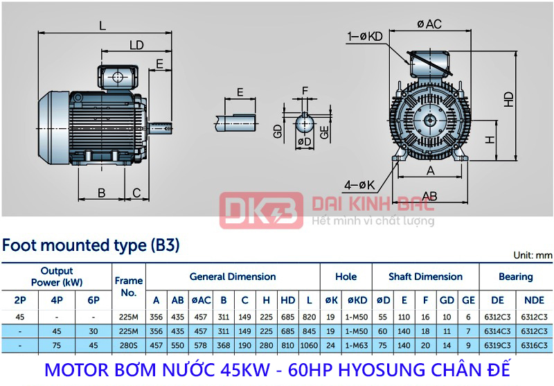 ban ve motor bom nuoc hyosung 45kw chan de