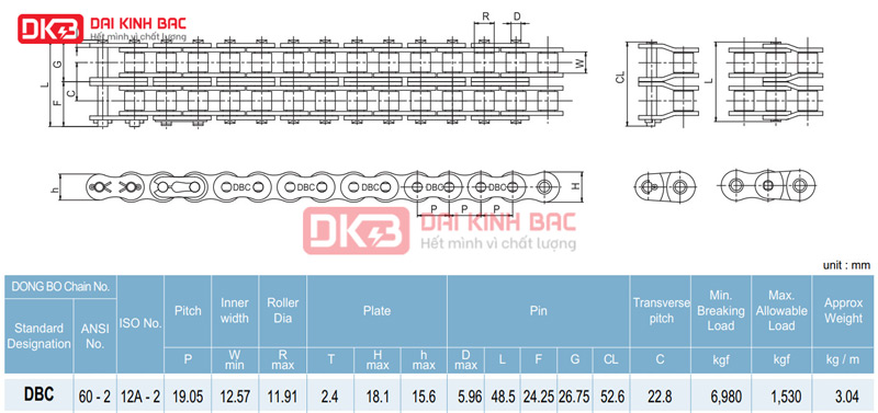 Xích Công Nghiệp DBC 60-2