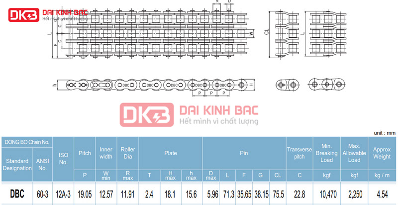 Xích Công Nghiệp DBC 60-3