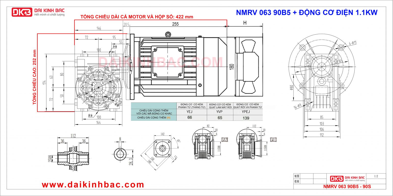 banrv ẽ với động cơ 1.1KW