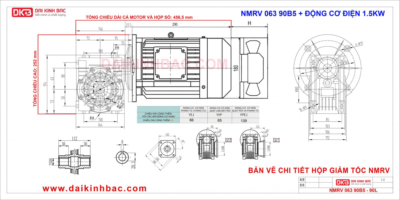 nmrv 063 với động cơ điện 1.5KW