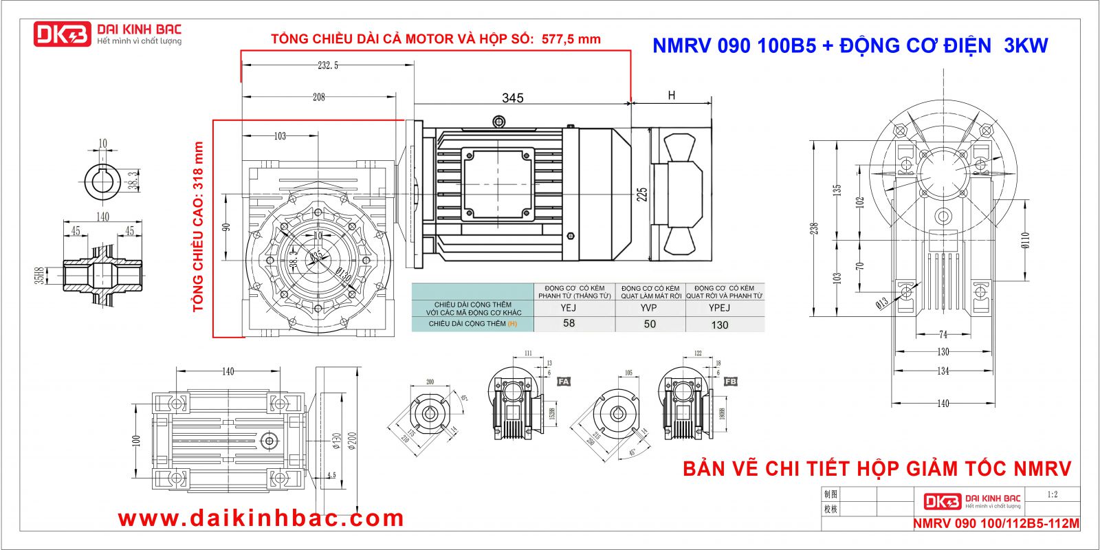 bản vẽ với động cơ 2.2kw