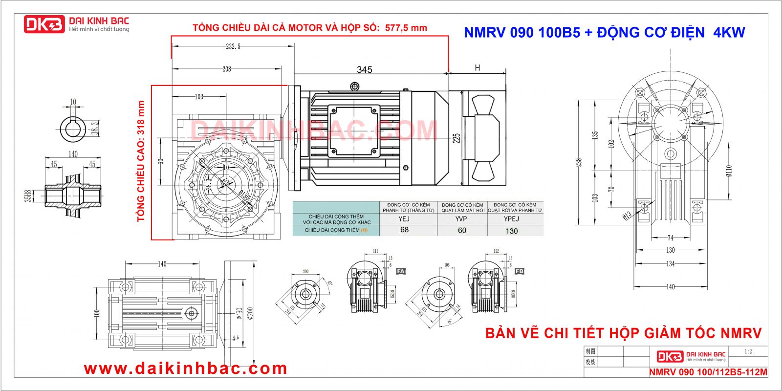 lắp động cơ 4kw của nmrv 090 cao cap bgm viet nam