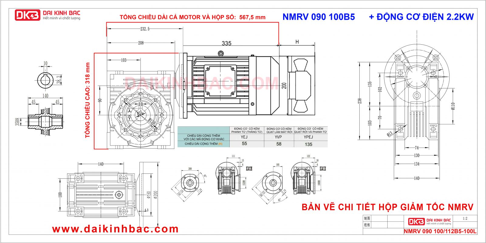 bản vẽ với động cơ 2.2kw