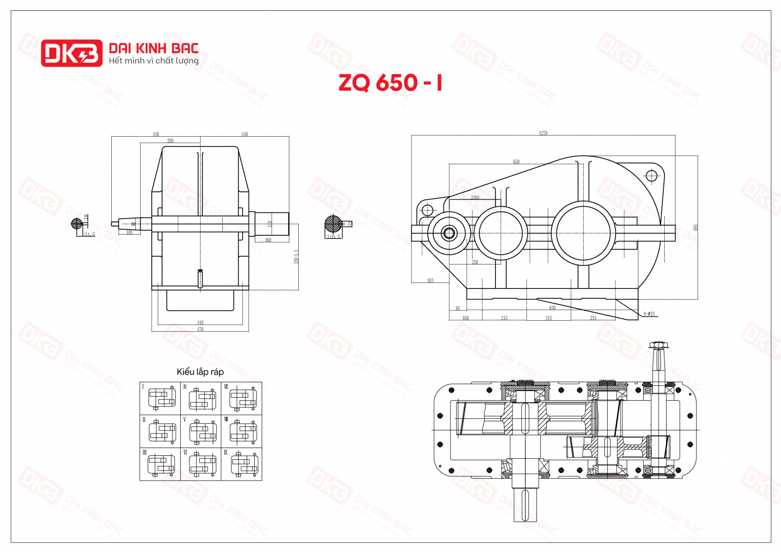 CÁC KIỂU LẮP CỦA HỘP SỐ ZQ