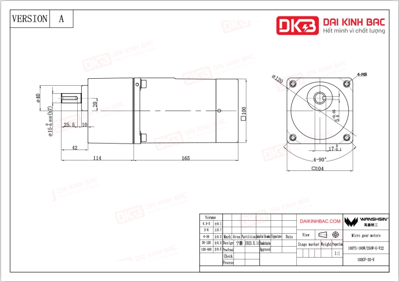 ban ve-Motor-giam-toc-mini-180W 100YS180WGV22