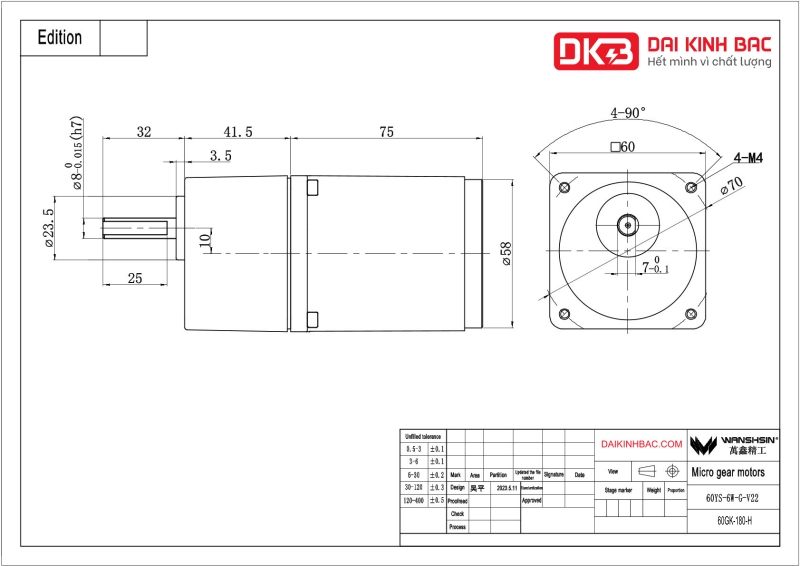 ban-ve-Motor-giam-toc-mini-6w 60YS06WGV22 + 60GK-180-H
