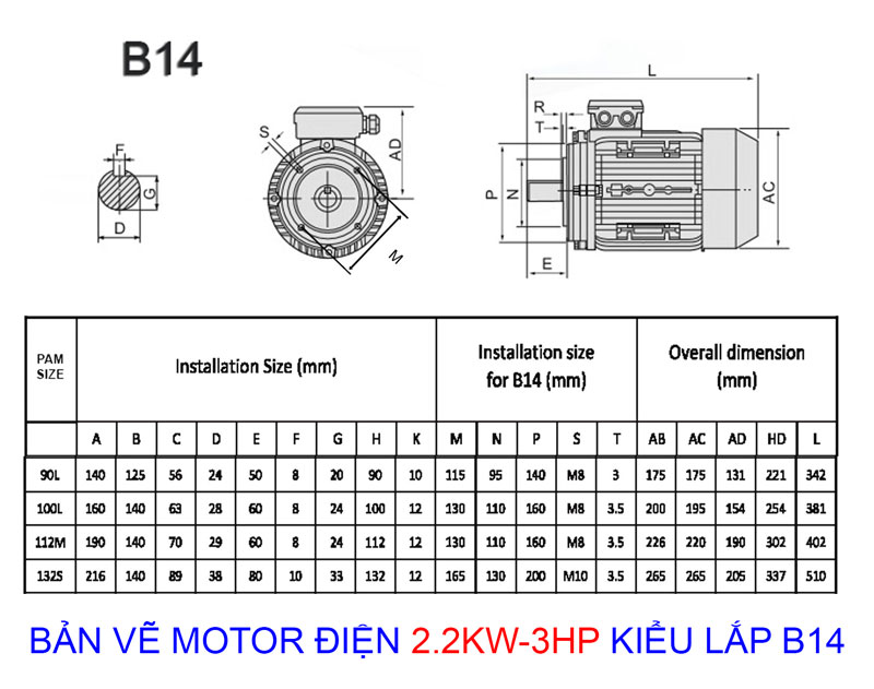 ban ve motor dien 2.2kw kieu lap b14