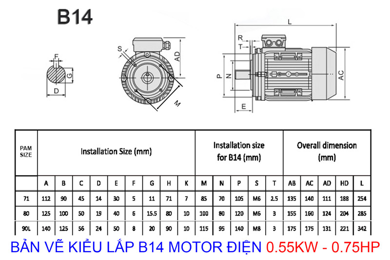 ban ve b14 motor dien 0.55kw