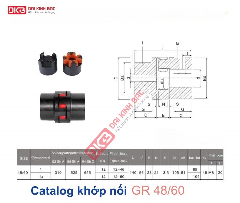 Khớp Nối Đệm Cao Su Mềm GR 48/60