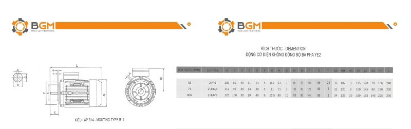 ban ve motor dien 0.25kw kiểu lắp B14