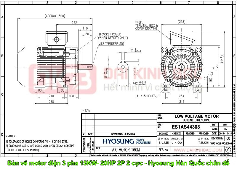 ban-ve-motor-dien-3-pha-15KW- 20HP-2p-2-cuc-hyosung-han-quoc-CHAN-DE