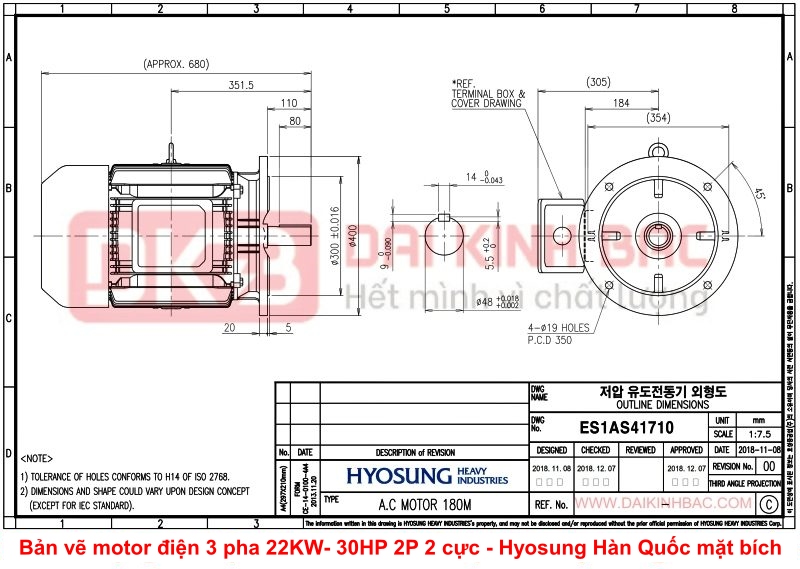 ban-ve-motor-dien-3-pha-22KW- 30HP-2p-2-cuc-hyosung-han-quoc-mat-bich