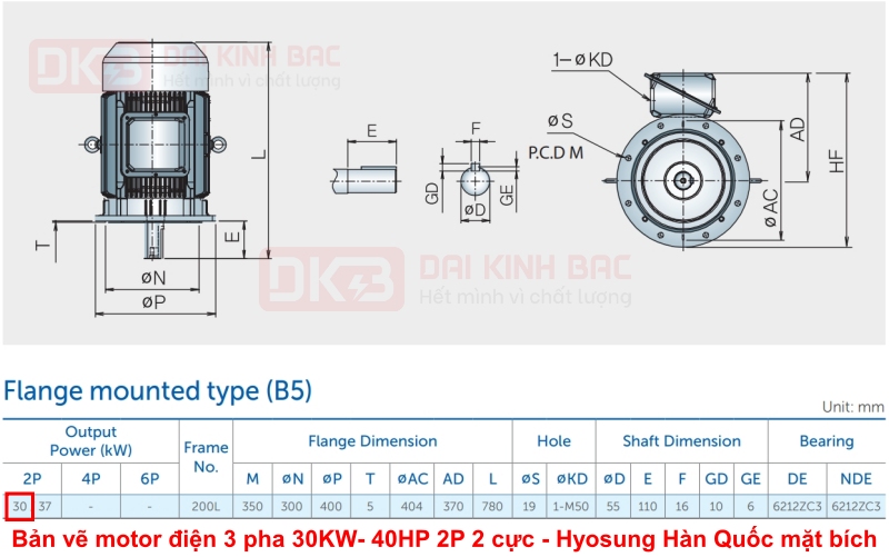 ban-ve-motor-dien-3-pha-30KW- 40HP -2p-2-cuc-hyosung-han-quoc-mat-bich