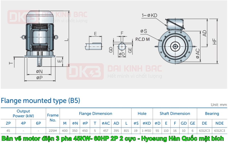 ban-ve-motor-dien-3-pha-45KW- 60HP-2p-2-cuc-hyosung-han-quoc-mat-bich