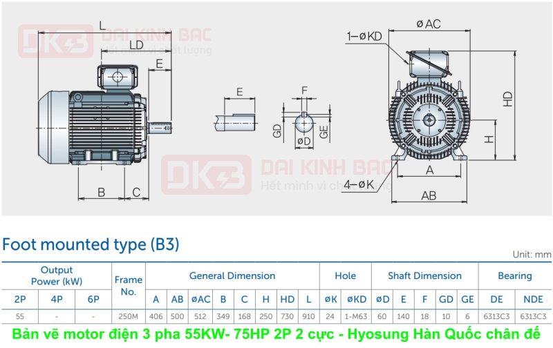 ban-ve-motor-dien-3-pha-55KW- 75HP-2p-2-cuc-hyosung-han-quoc-chan-de