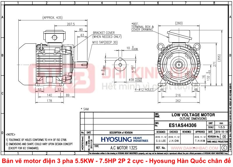 ban-ve-motor-dien-3-pha-5.5KW - 7.5HP-2p-2-cuc-hyosung-han-quoc-chan-de