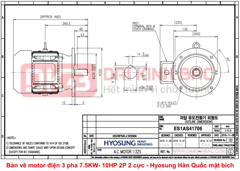 ban-ve-motor-dien-3-pha-7.5KW- 10HP-2p-2-cuc-hyosung-han-quoc-mat-bich