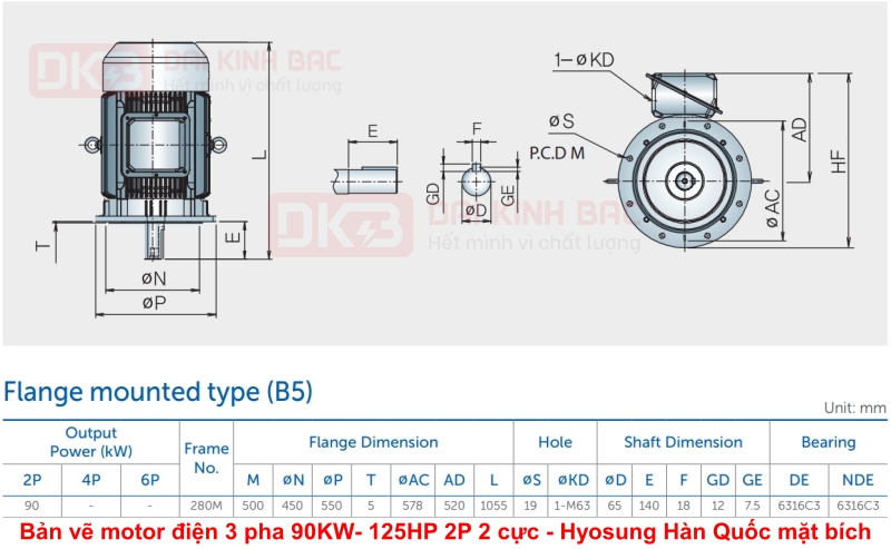 ban-ve-motor-dien-3-pha-90KW- 125HP-2p-2-cuc-hyosung-han-quoc-mat-bich