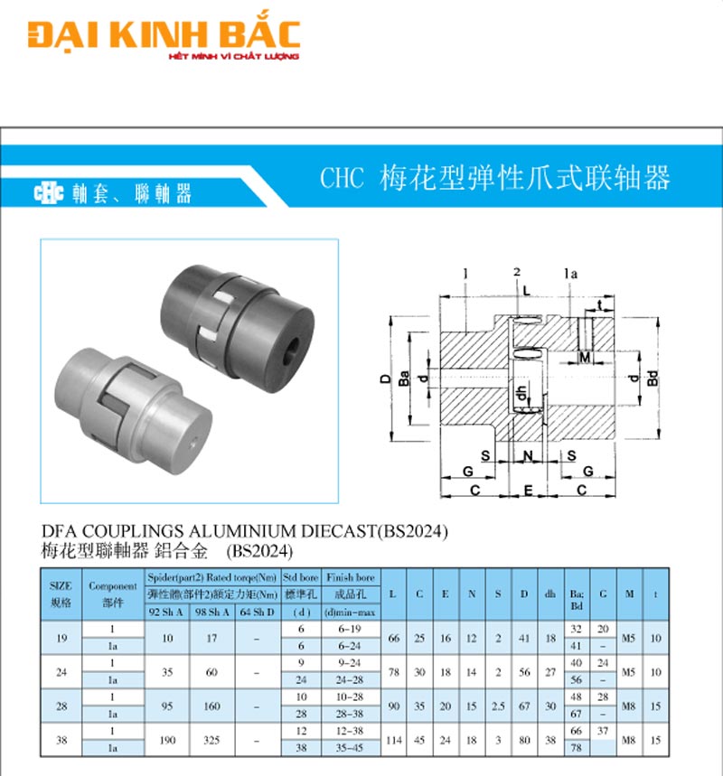 chuyên phân phối khớp nối nhôm chc dfa chất lượng uy tín