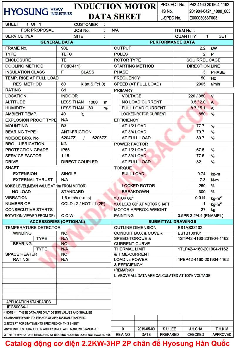 catalog-dong-co-dien-2.2kw-3hp-hyosung-han-quoc-chan-de-2p