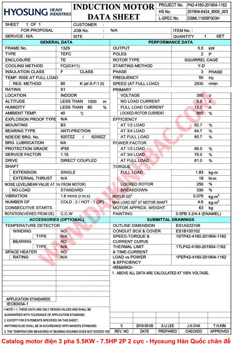 catalog-motor-dien-3-pha-5.5KW - 7.5HP-2p-2-cuc-hyosung-han-quoc-chan-de