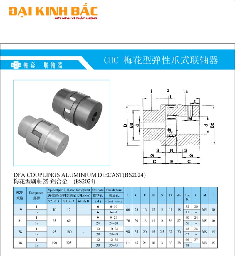 catalog Khớp Nối Nhôm CHC DFA Chính Hãng, Giá Tốt Ở Đâu