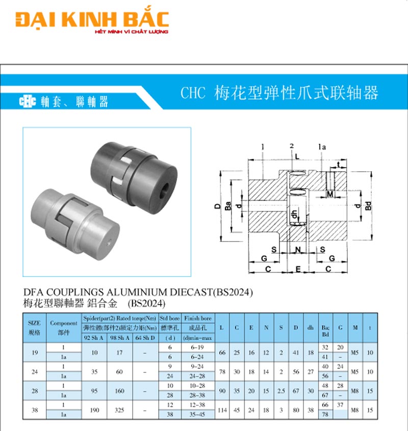 catalog khớp nối nhôm chc dfa giá tốt chất lượng uy tín