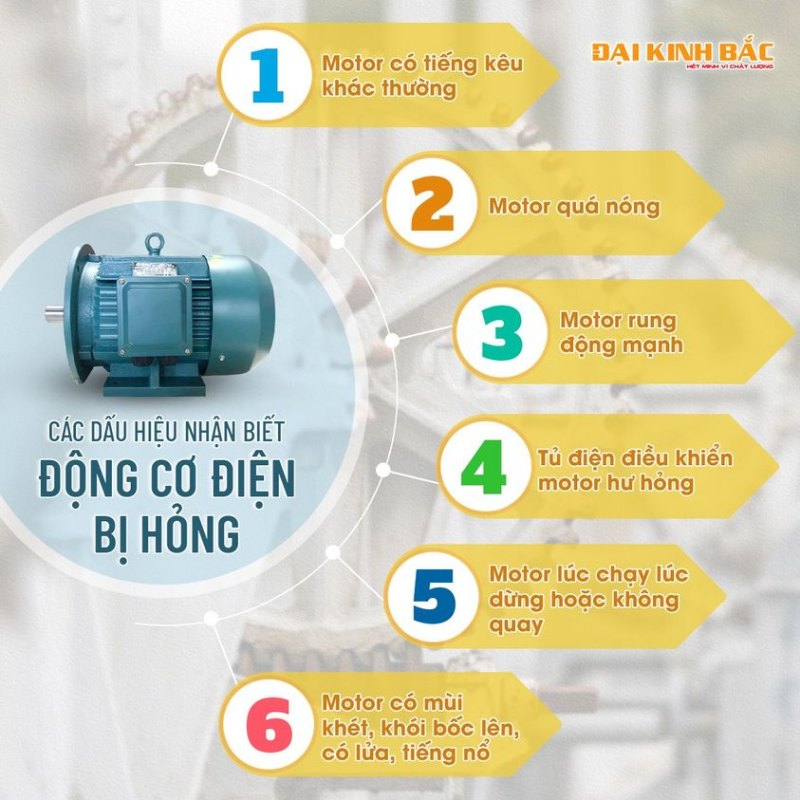 6 dấu hiệu để nhận biết động cơ điện bị hư hỏng