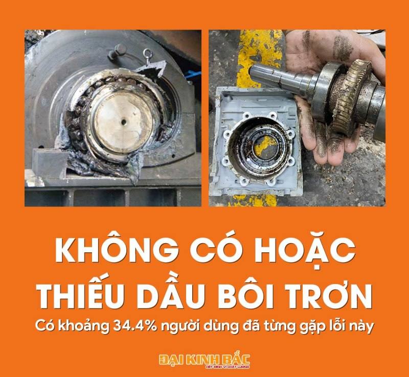 Không có hoặc thiếu dầu bôi trơn