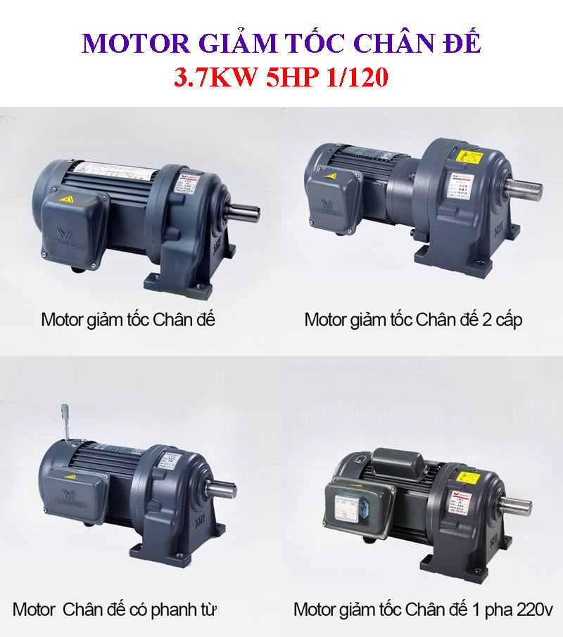 Motor giảm tốc chân đế 3.7Kw 5Hp 1/120