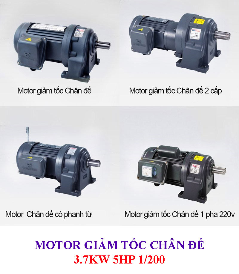 Motor giảm tốc chân đế 3.7kw 5hp 1/200