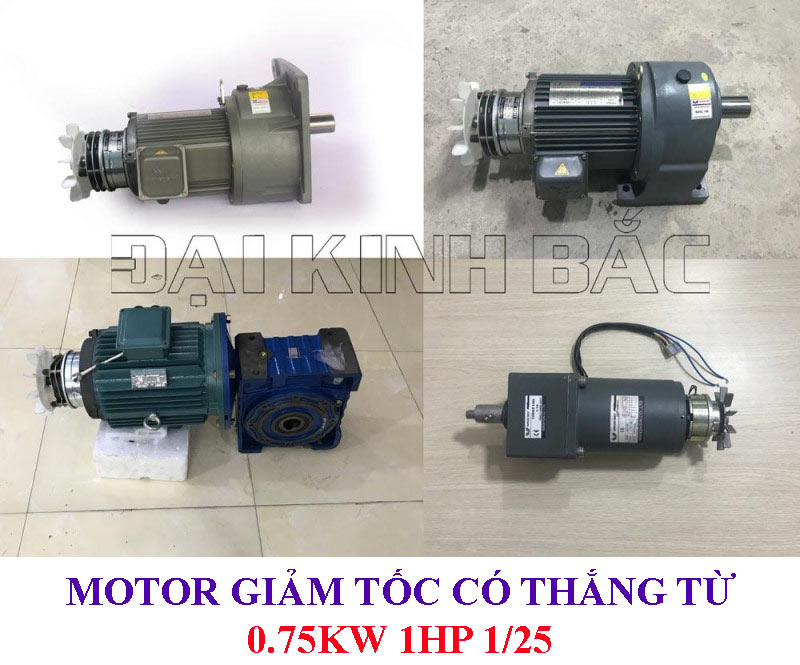 Motor giảm tốc có thắng từ 0.75Kw 1HP 1/25