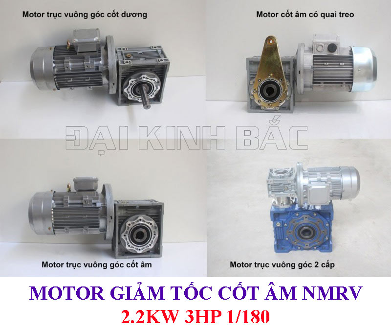 Motor giảm tốc cốt âm NMRV 2.2Kw 3Hp 1/180