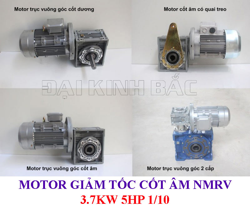 Motor giảm tốc cốt âm NMRV 3.7Kw 5Hp 1/10