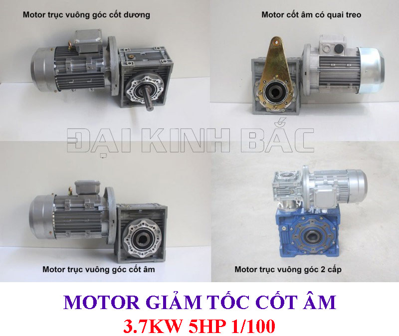 Motor giảm tốc cốt âm NMRV 3.7Kw 5Hp 1/100