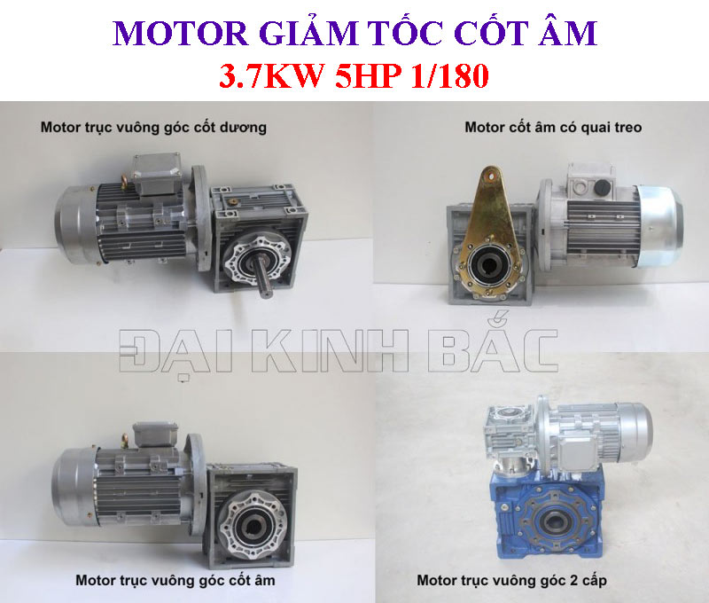 Motor giảm tốc cốt âm MNRV 3.7Kw 5Hp 1/180