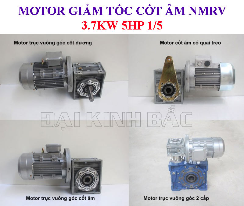 Motor giảm tốc cốt âm NMRV 3.7Kw 5Hp 1/5