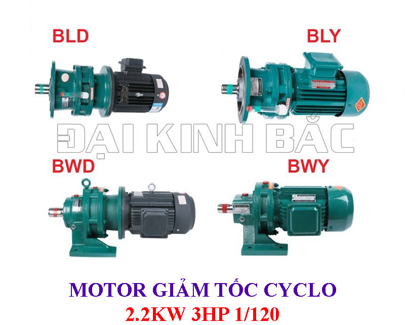 Motor giảm tốc Cyclo 2.2Kw 3Hp 1/120