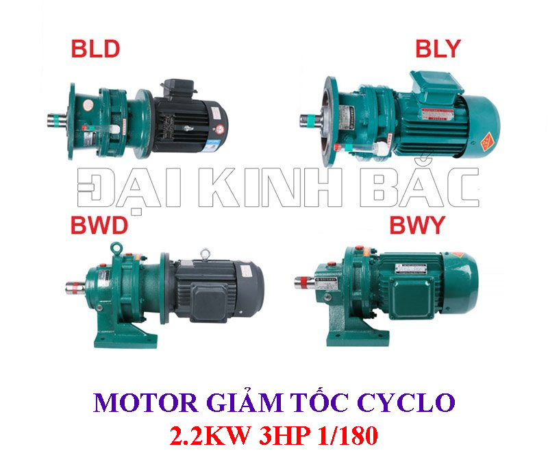 Motor giảm tốc Cyclo 2.2Kw 3Hp 1/180