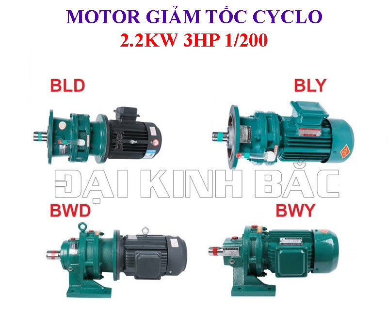 Motor giảm tốc Cyclo mặt bích 2.2Kw 3Hp 1/200