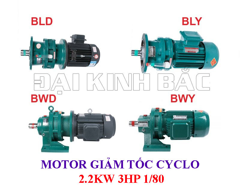 Motor giảm tốc Cyclo 2.2kw 3Hp 1/80